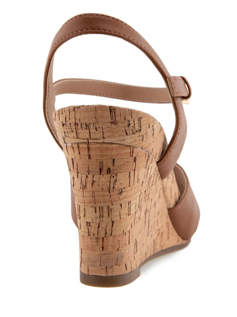 Aerosoles Brown Cognac Wedge Sandals - Picture 3 of 4